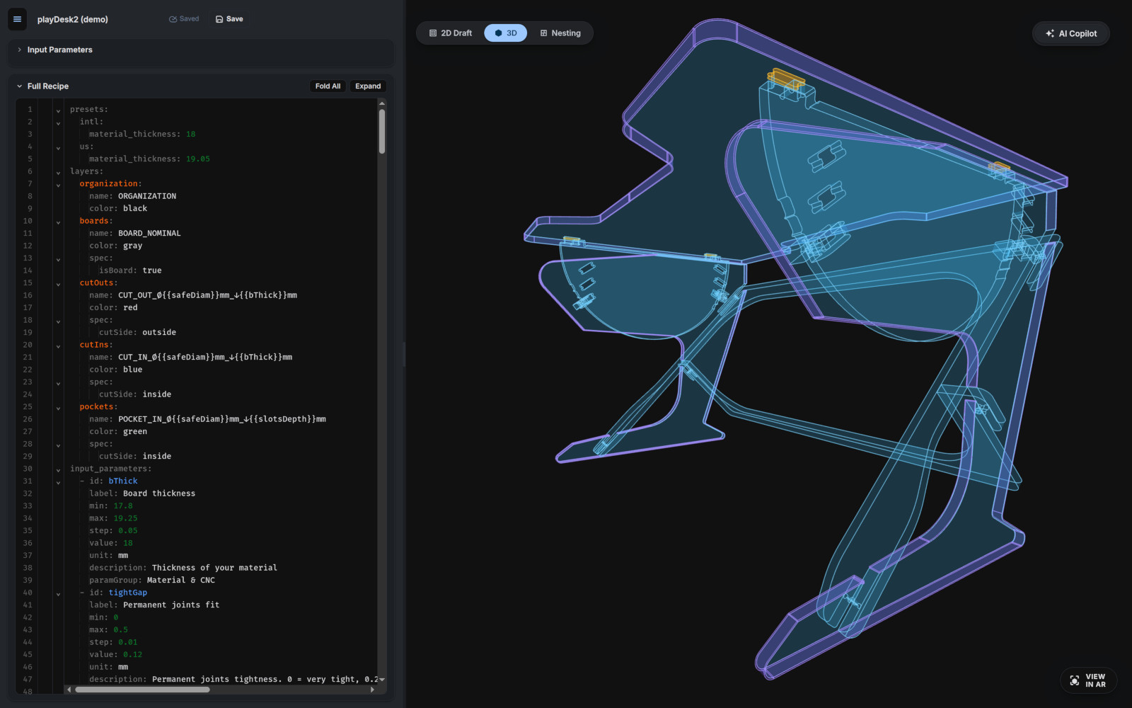 Turnifure Studio Beta - Parametric 3D CAD and Automated Nesting Interface