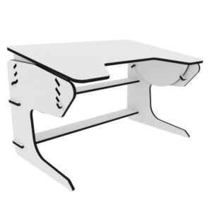 White playDesk gaming desk with white background