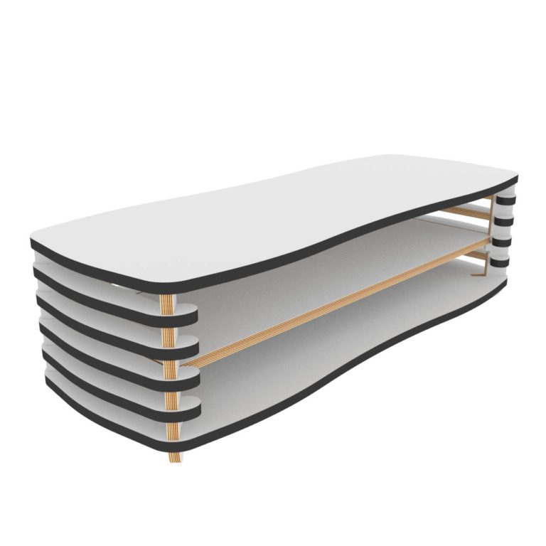 Wavy TV Rack - Back side