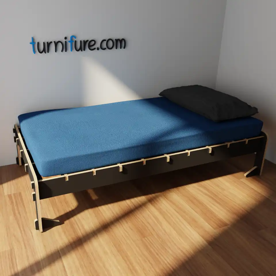 turnifure.com Bed1 Parametric CNC Bed & Puff Plan