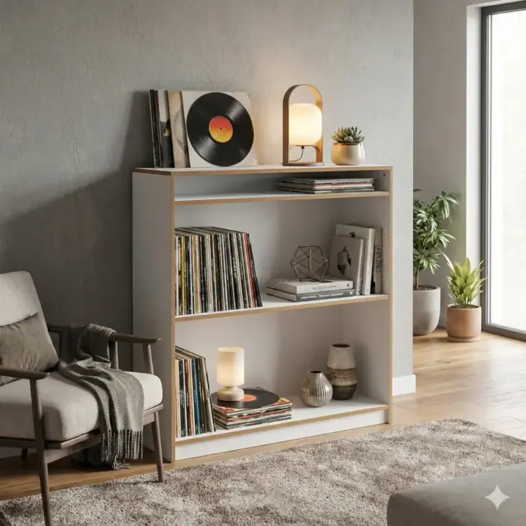 Gemini generated render of our Adjustable Height Shelves Column design