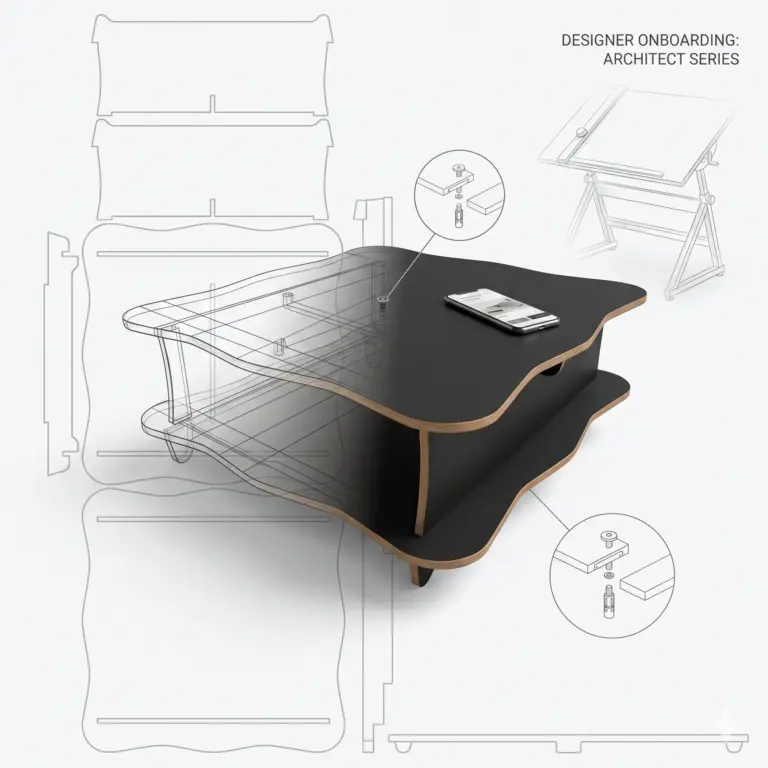 Explore the latest custom parametric CNC furniture plans at Turnifure, featuring the new Wavy Table, robust 2-step anchors, and a seamless mobile UI.
