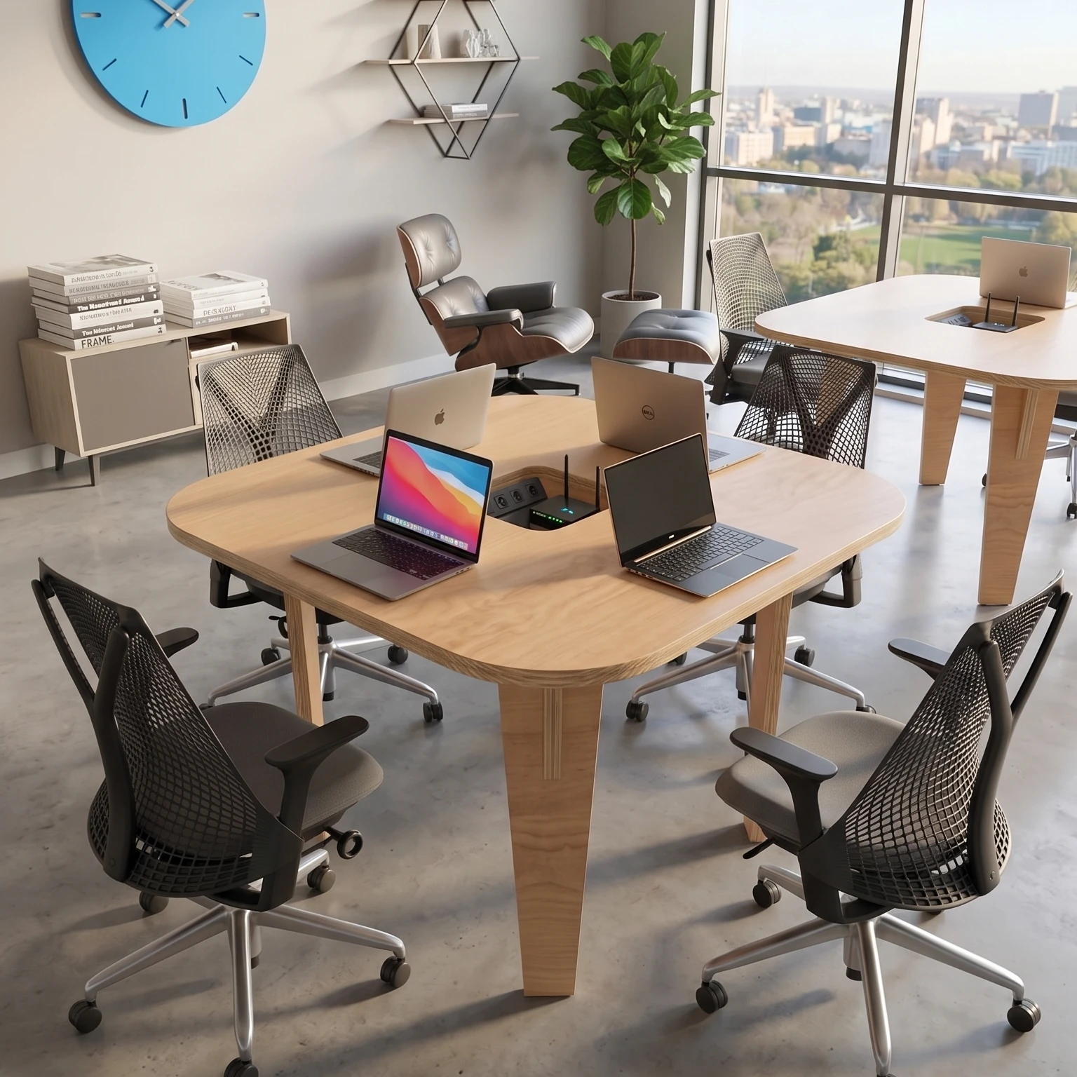 CoWork Table - Small Meeting - Material: 25 mm - 25 mm - CNC Furniture Plan