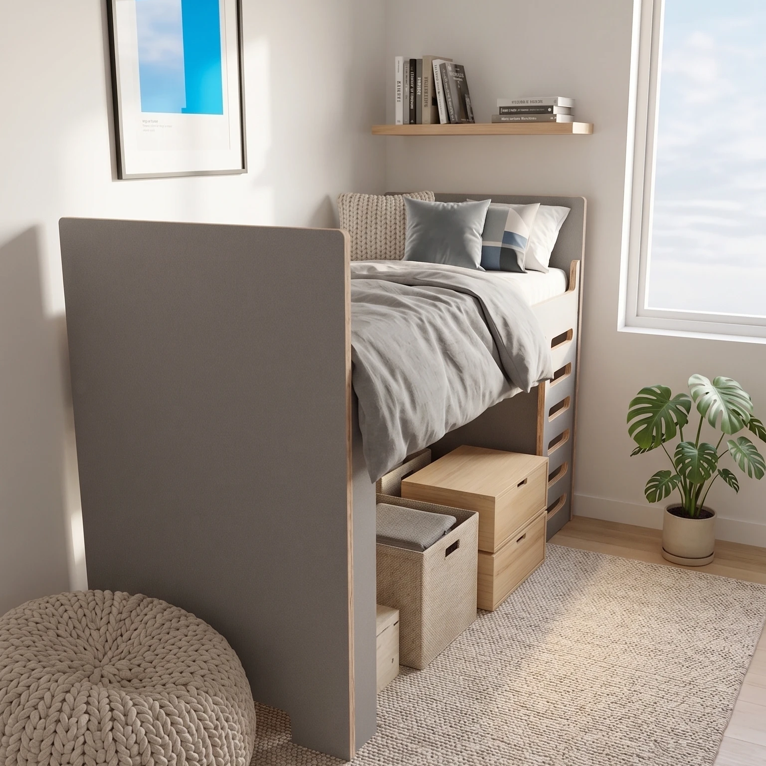 Loft Bed M1 - AU Standard Single (920x1880 mm) - Material: 15 mm