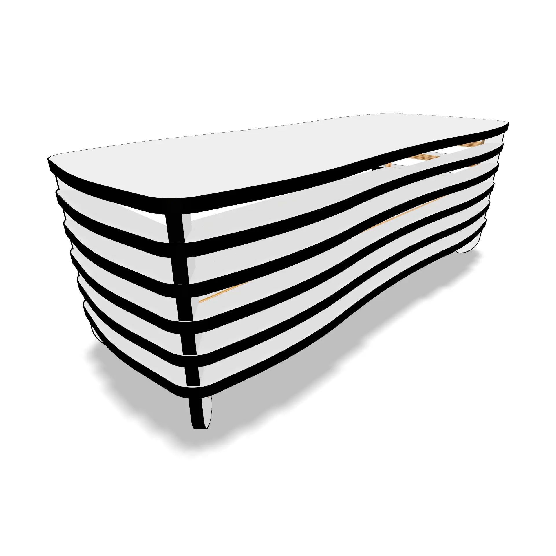 White & Black Wavy TV Rack - Main image
