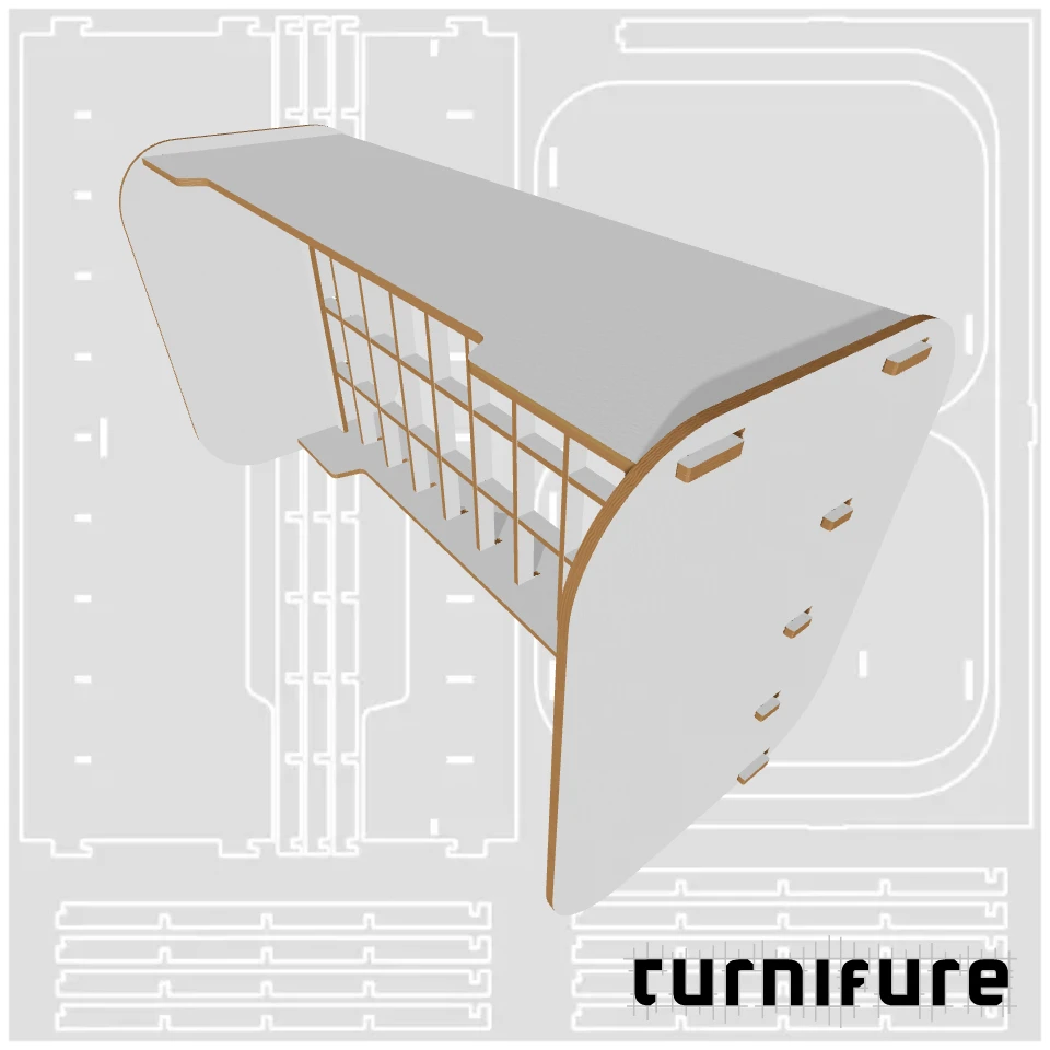 Deskbed - US Twin Mattress Standard (38x75 in) - Material: 18 mm