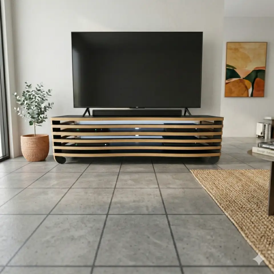 Wavy Rack - Low Profile (30 cm) TV Rack and Stand - Material: 18 mm view