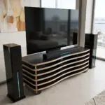 Wavy Rack - Low Profile (30 cm) TV Rack and Stand - Material: 3/4 in view