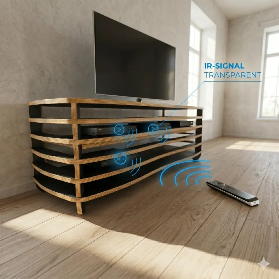 Wavy Rack - Medium Height (50 cm) TV Rack and Stand - Material: 15 mm