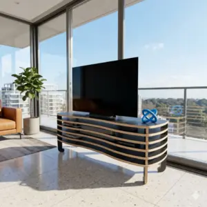 Wavy Rack - Medium Height (50 cm) TV Rack and Stand - Material: 18 mm view