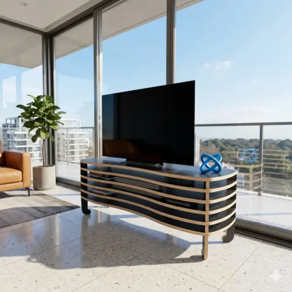 Wavy Rack - Medium Height (50 cm) TV Rack and Stand - Material: 18 mm view