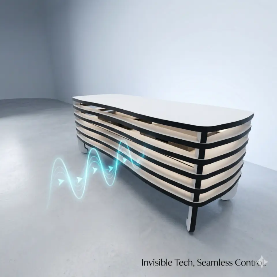 Wavy Rack - Medium Height (50 cm) TV Rack and Stand - Material: 3/4 in view