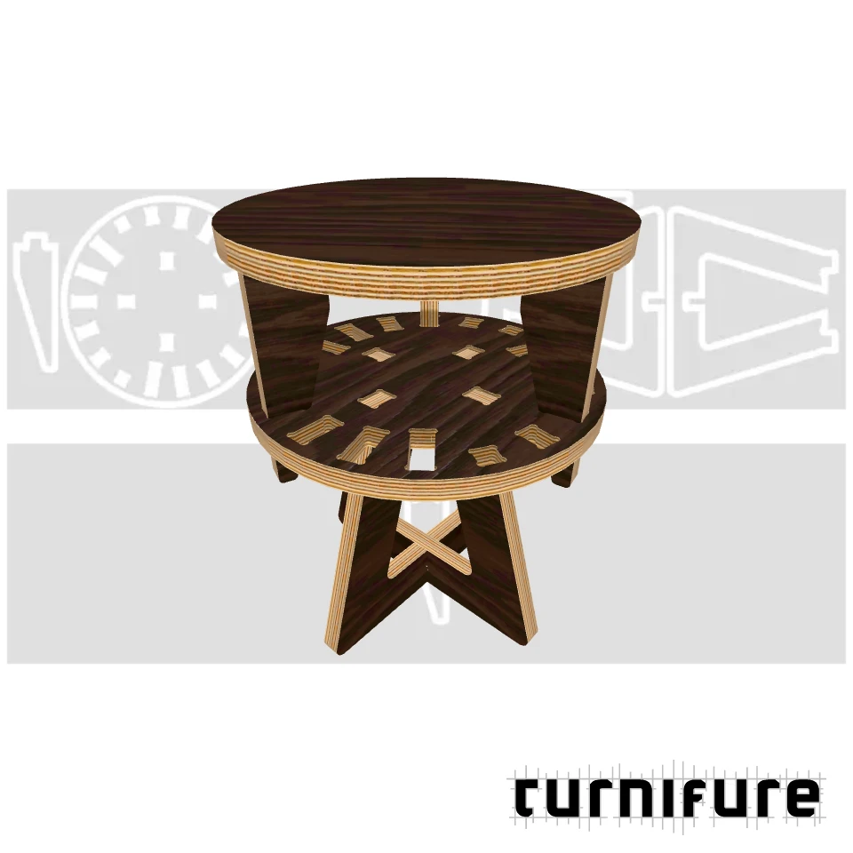 Shift - Adjustable Stool - Diameter 30 cm - Material: 18 mm
