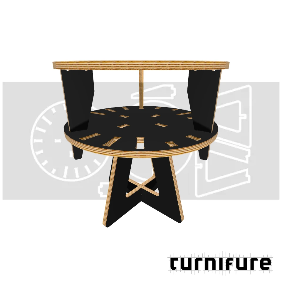 Shift - Adjustable Stool - Diameter 35 cm - Material: 12 mm