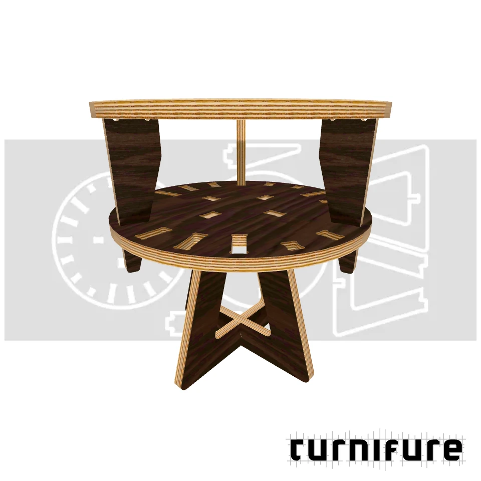 Shift - Adjustable Stool - Diameter 35 cm - Material: 15 mm