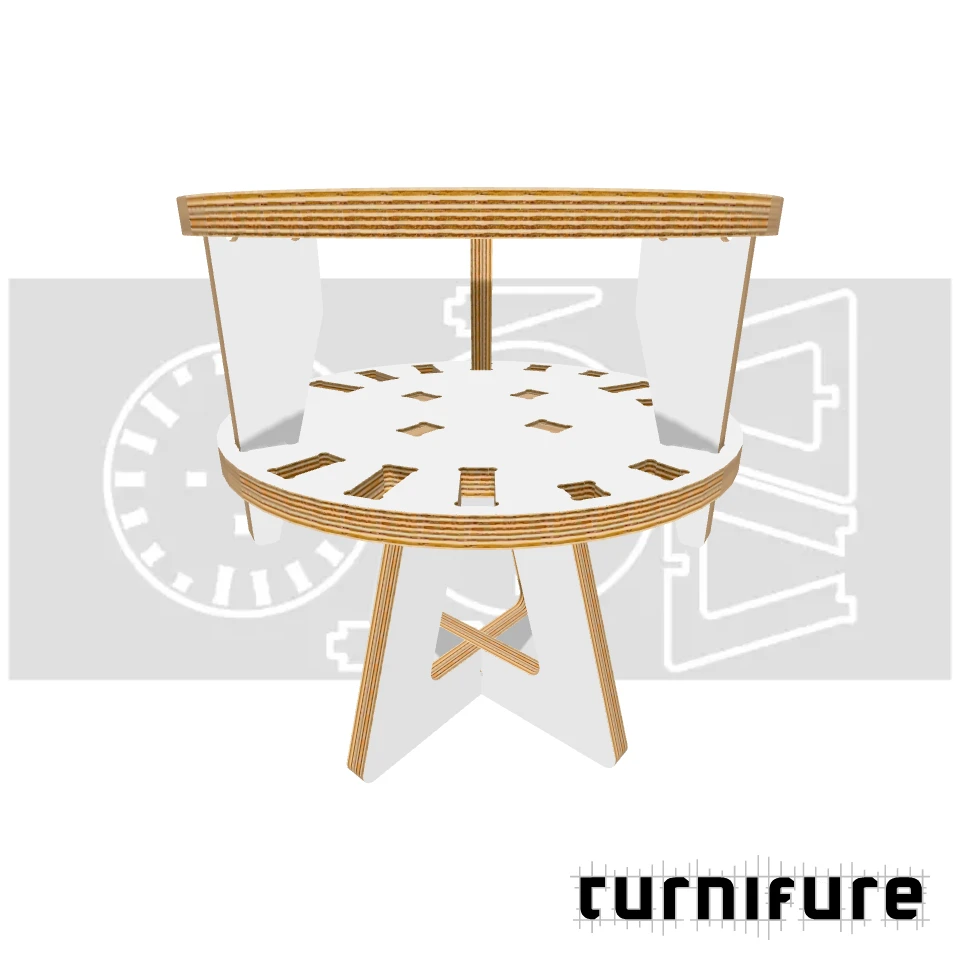 Shift - Adjustable Stool - Diameter 35 cm - Material: 18 mm