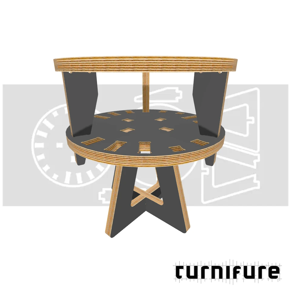 Shift - Adjustable Stool - Diameter 35 cm - Material: 3/4 in
