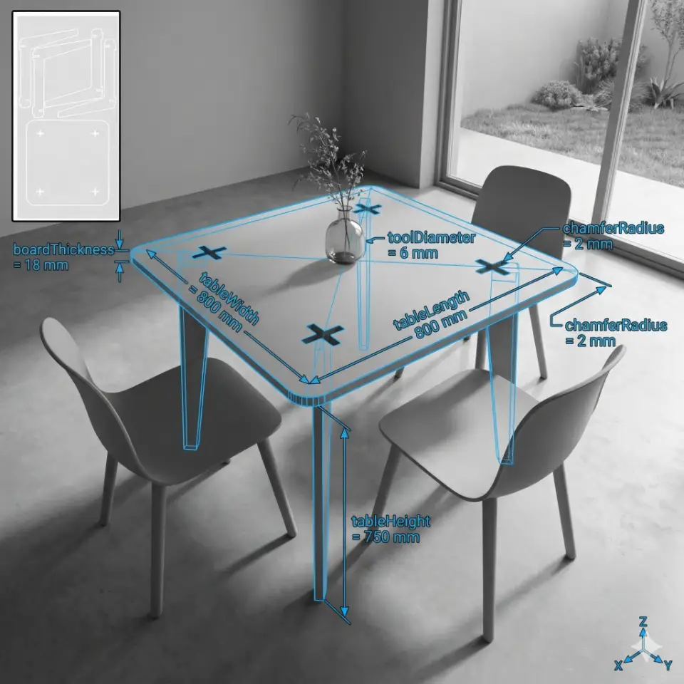 flexTable - Square Dining - Material: 18 mm view
