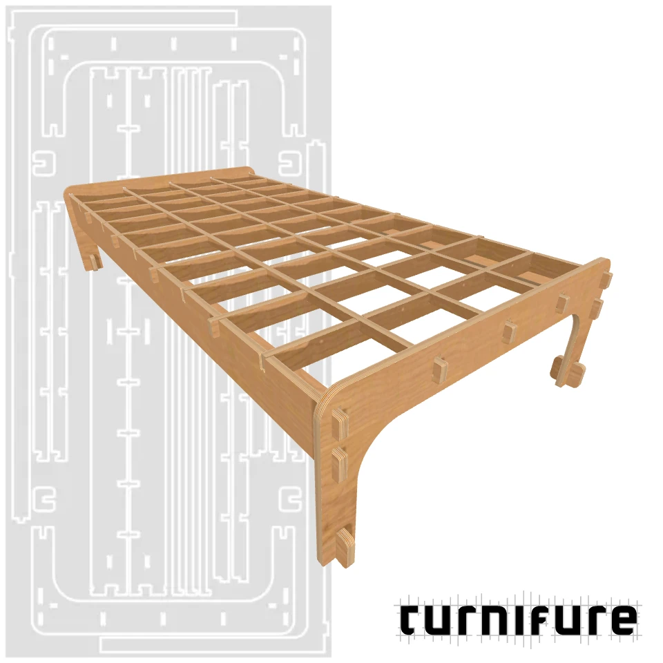 Bed1 - EU / LATAM Single Short - Material: 18 mm