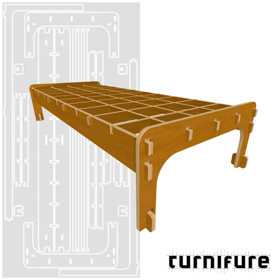 Bed1 - UK Small Single - Material: 18 mm