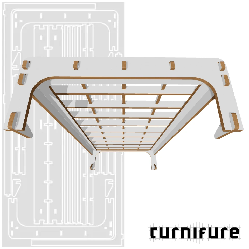 Bed1 - US Twin - Material: 3/4 in