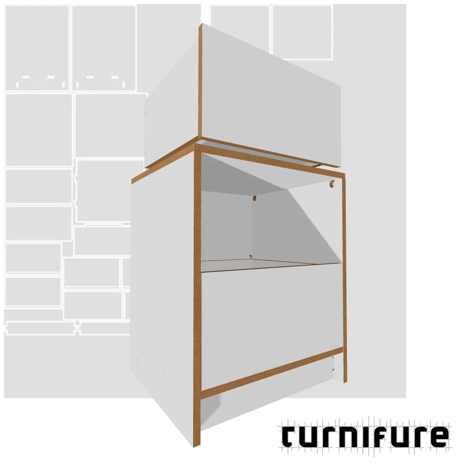 Drawer Cabinet - Bedside Table - Material: 15 mm