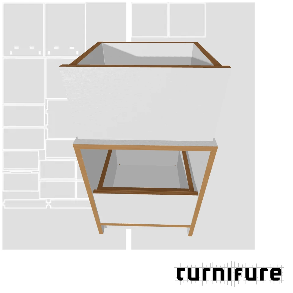 Drawer Cabinet - Bedside Table - Material: 3/4 in