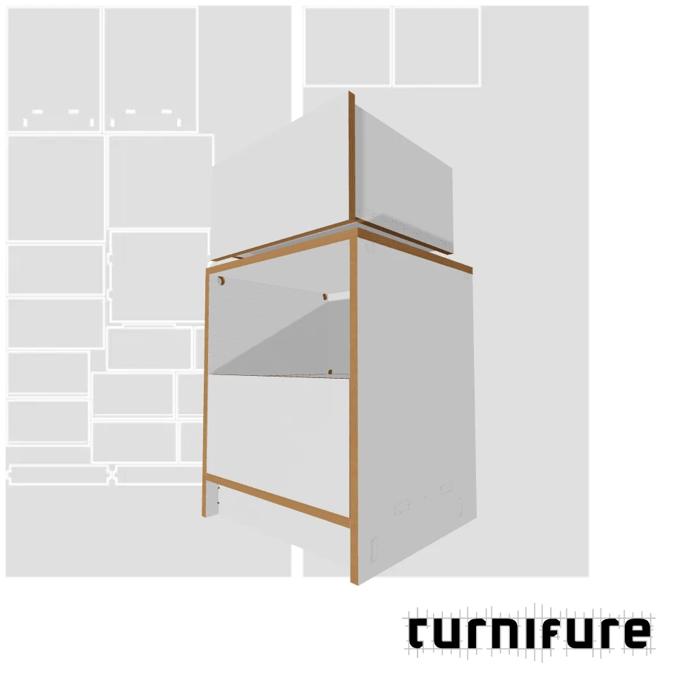 Drawer Cabinet - Bedside Table - Material: 5/8 in