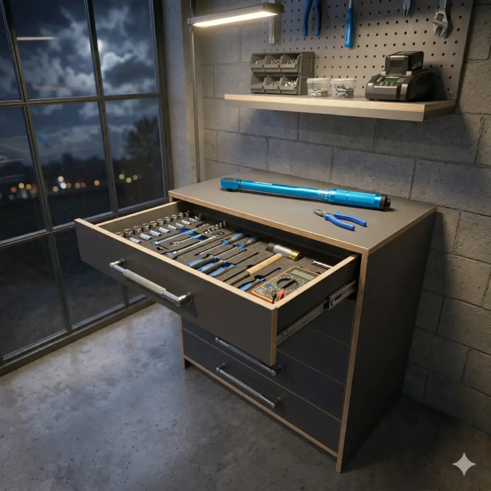 Drawer Cabinet - Workshop Chest - Material: 18 mm view