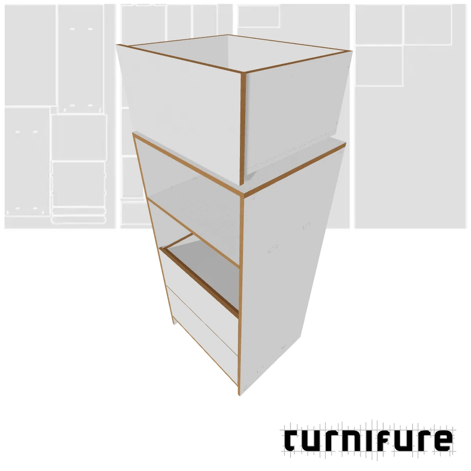 Drawer Cabinet with Top Shelf - Media Tower - Material: 5/8 in