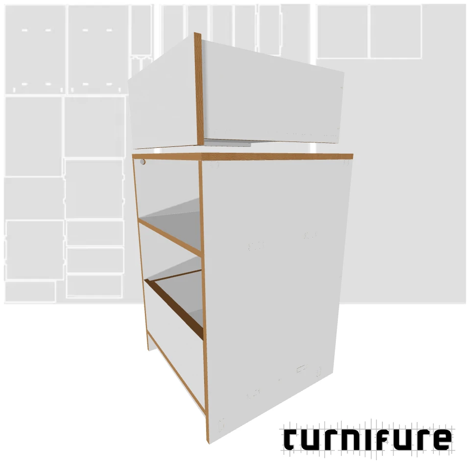 Drawer Cabinet with Top Shelf - Printer Stand - Material: 5/8 in