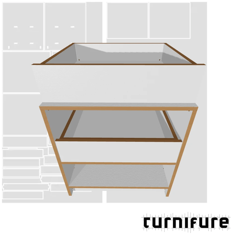 Drawer Cabinet with Bottom Shelf - 1-Board optimized - 2 Large Drawers Cabinet - Material: 5/8 in
