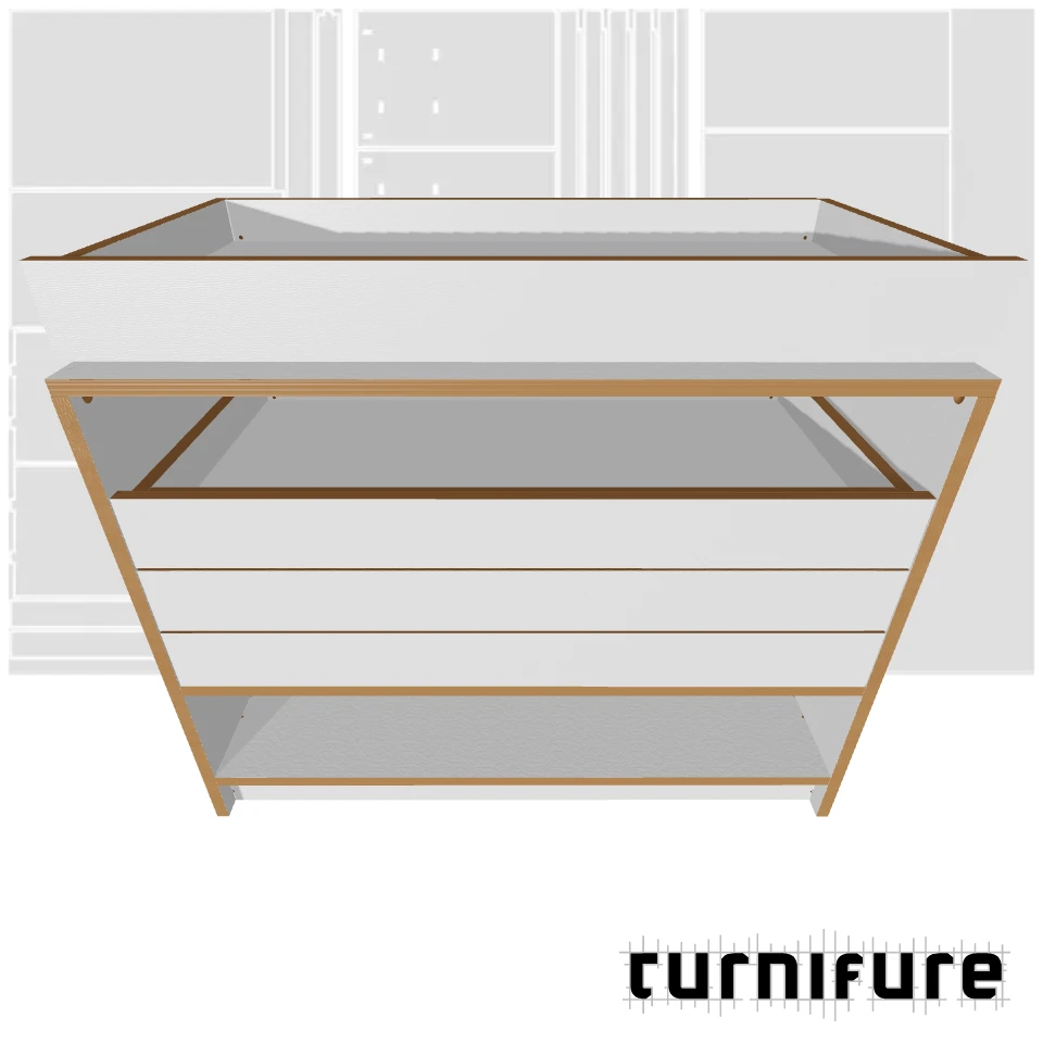 Drawer Cabinet with Bottom Shelf - 2-Board optimized - 4 Extra-Wide Drawers Cabinet - Material: 3/4 in