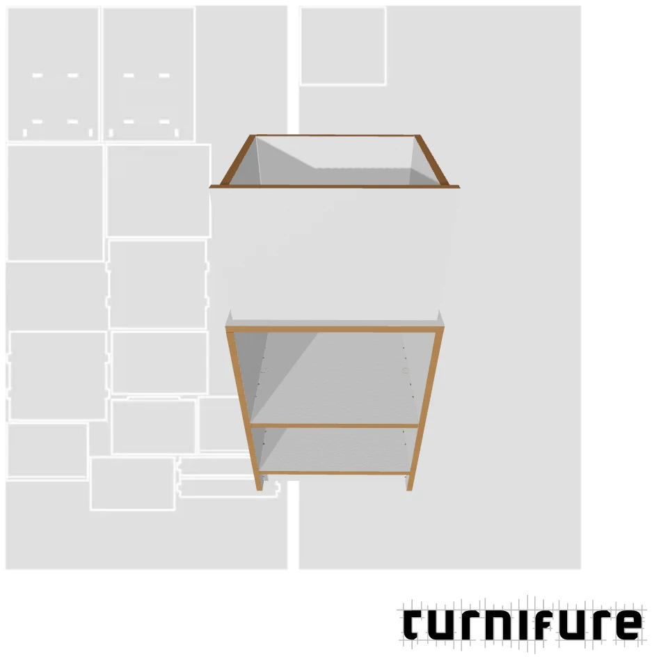 Drawer Cabinet with Bottom Shelf - Nightstand Open Bottom - Material: 5/8 in