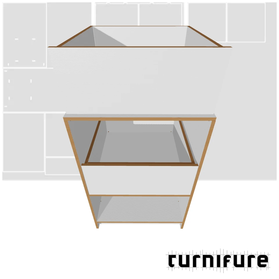 Drawer Cabinet with Bottom Shelf - Tool Stand - Material: 15 mm
