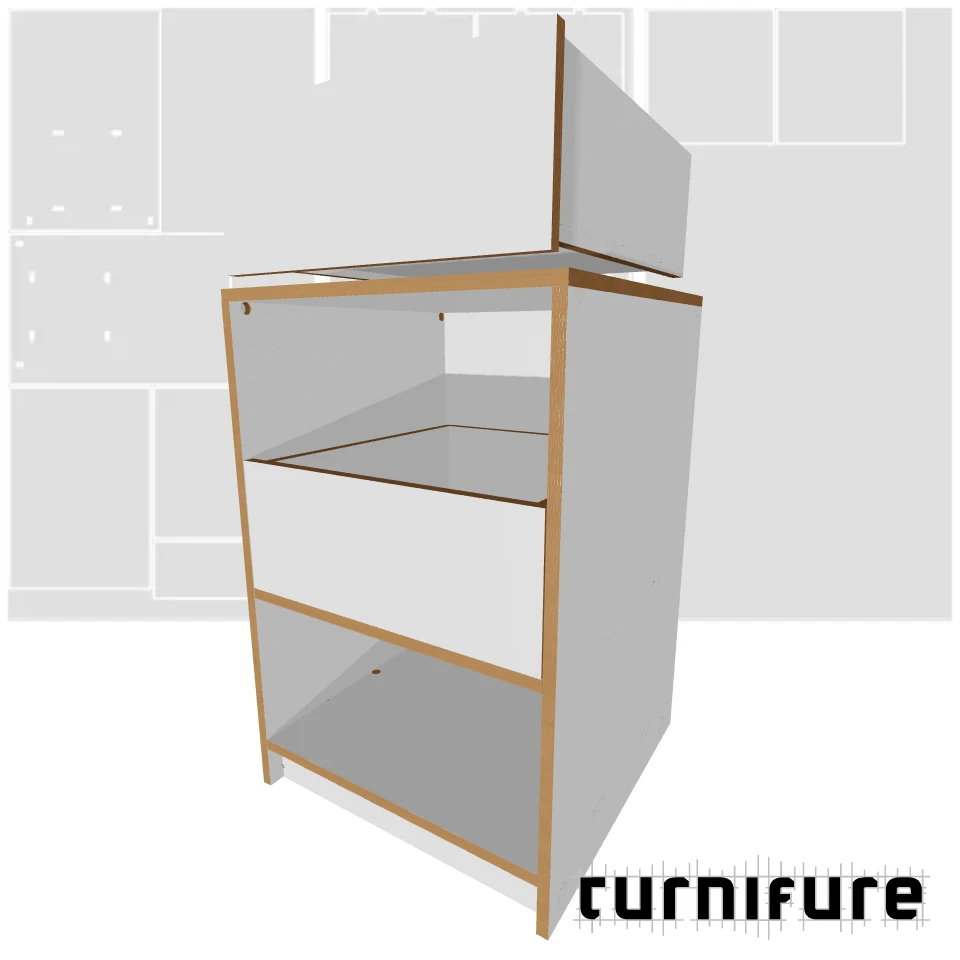 Drawer Cabinet with Bottom Shelf - Tool Stand - Material: 3/4 in