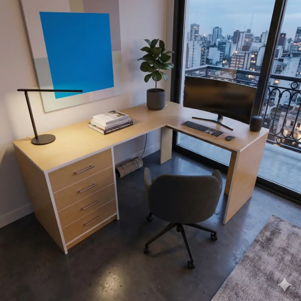L-Desk with Drawers Module (beta) - Executive Desk - Material: 18 mm view