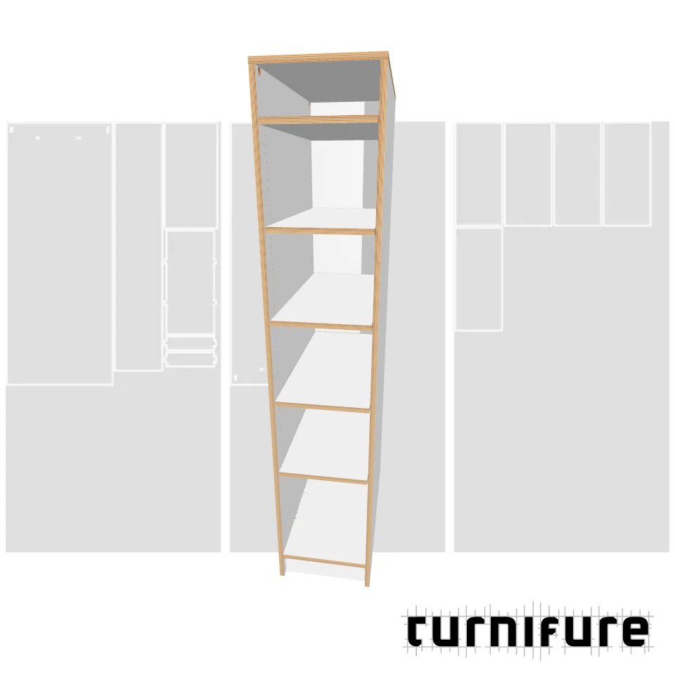 Adjustable Shelves Column - Fridge Side Storage - Material: 15mm