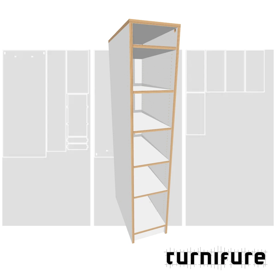 Adjustable Shelves Column - Fridge Side Storage - Material: 18mm