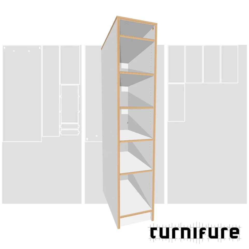 Adjustable Shelves Column - Fridge Side Storage - Material: 19.05mm