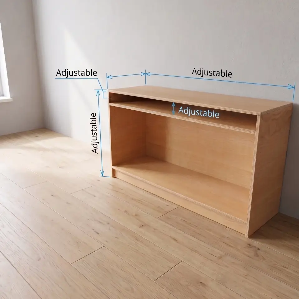 Adjustable Shelves Column - Low Console - Material: 15mm