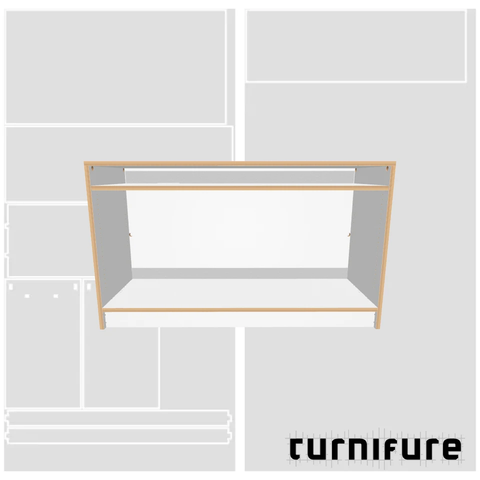 Adjustable Shelves Column - Low Console - Material: 18mm