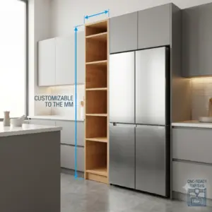 Adjustable Shelves Column - Low Console - Material: 19.05mm view