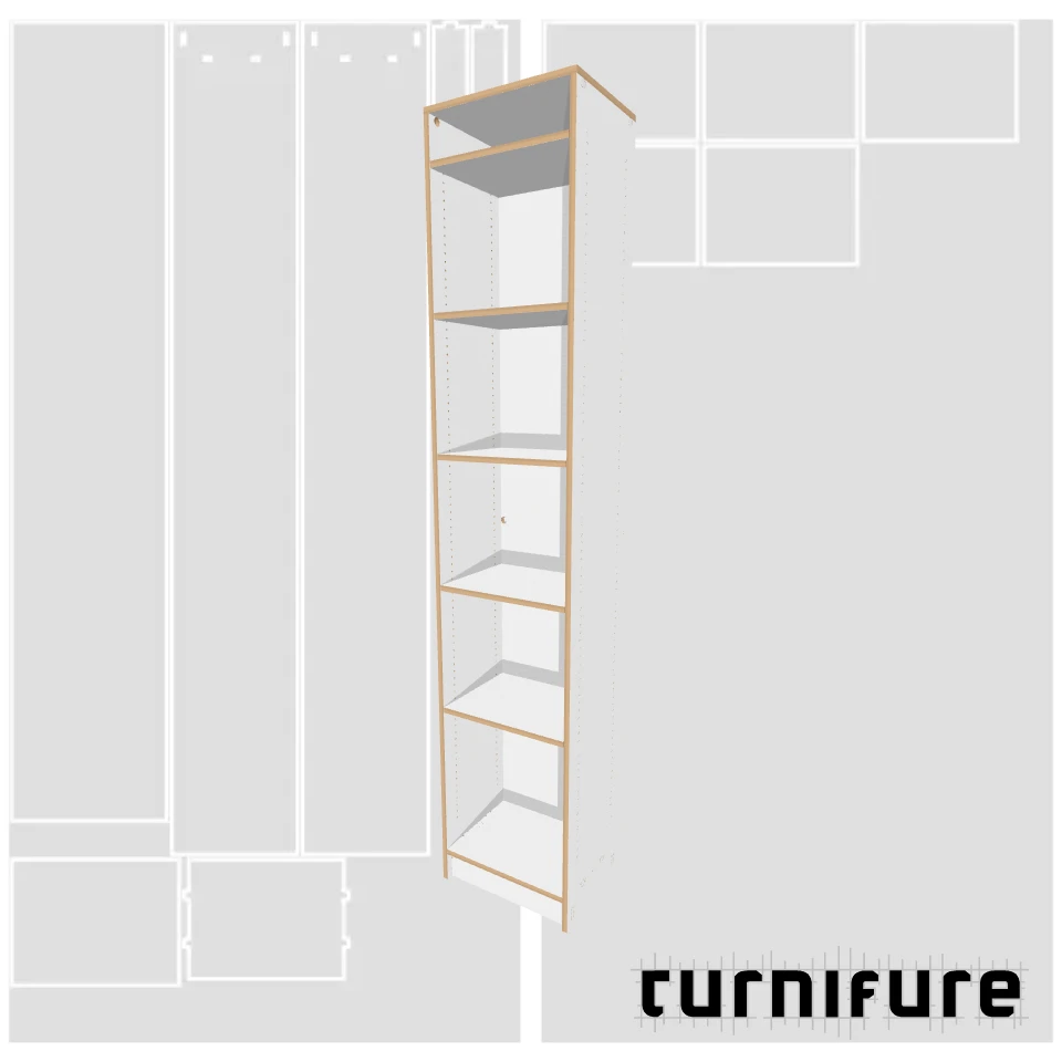 Adjustable Shelves Column - Narrow Tower - Material: 15mm