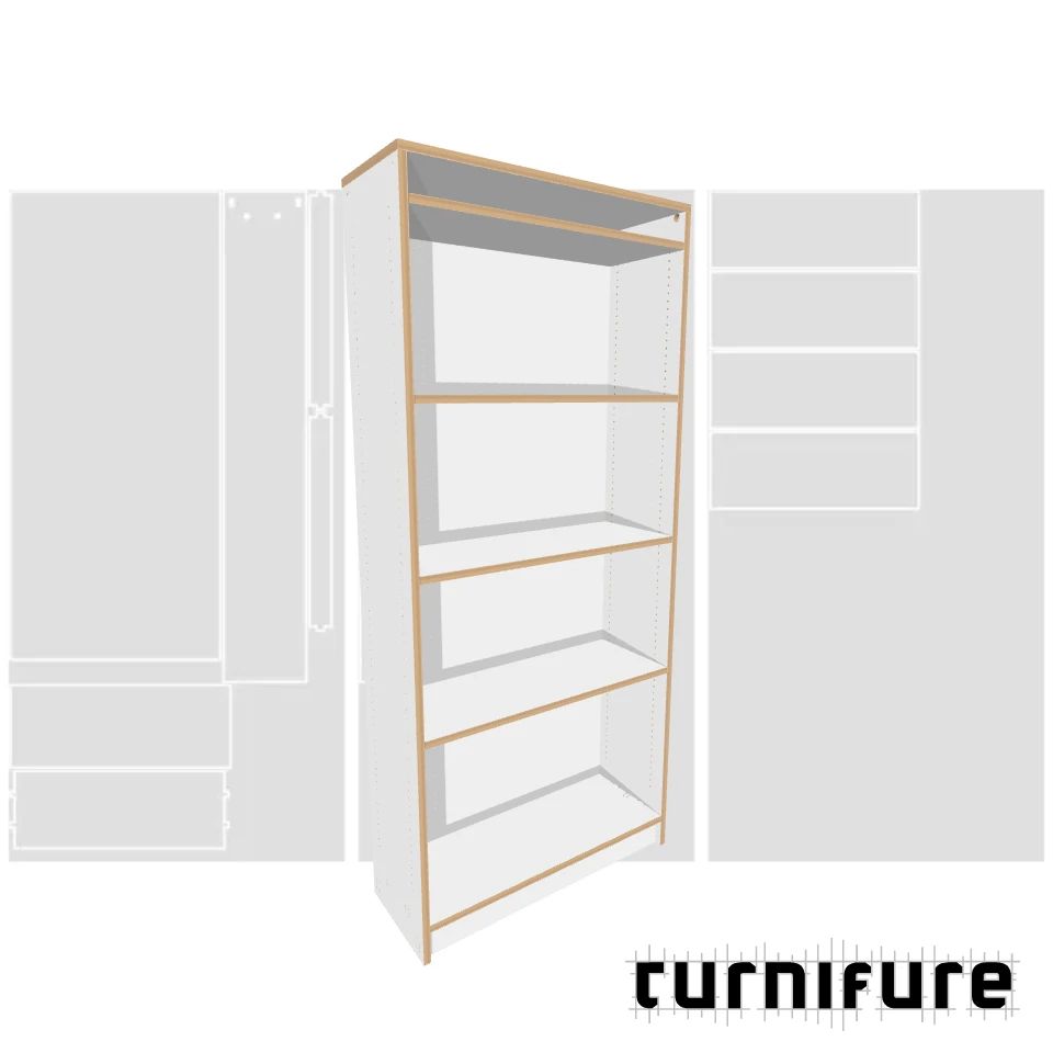 Adjustable Shelves Column - Standard Bookcase - Material: 19.05mm