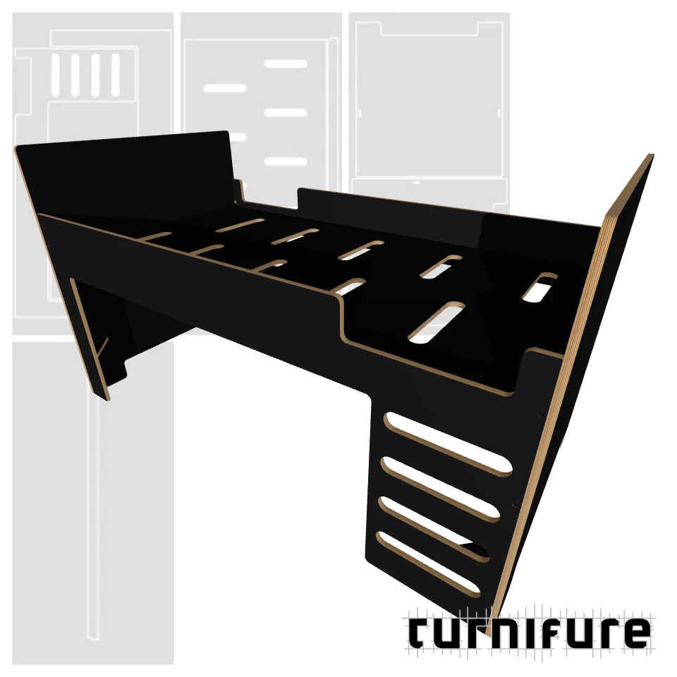 Loft Bed M1 - AU King Single (1070x2030 mm) - Material: 18 mm