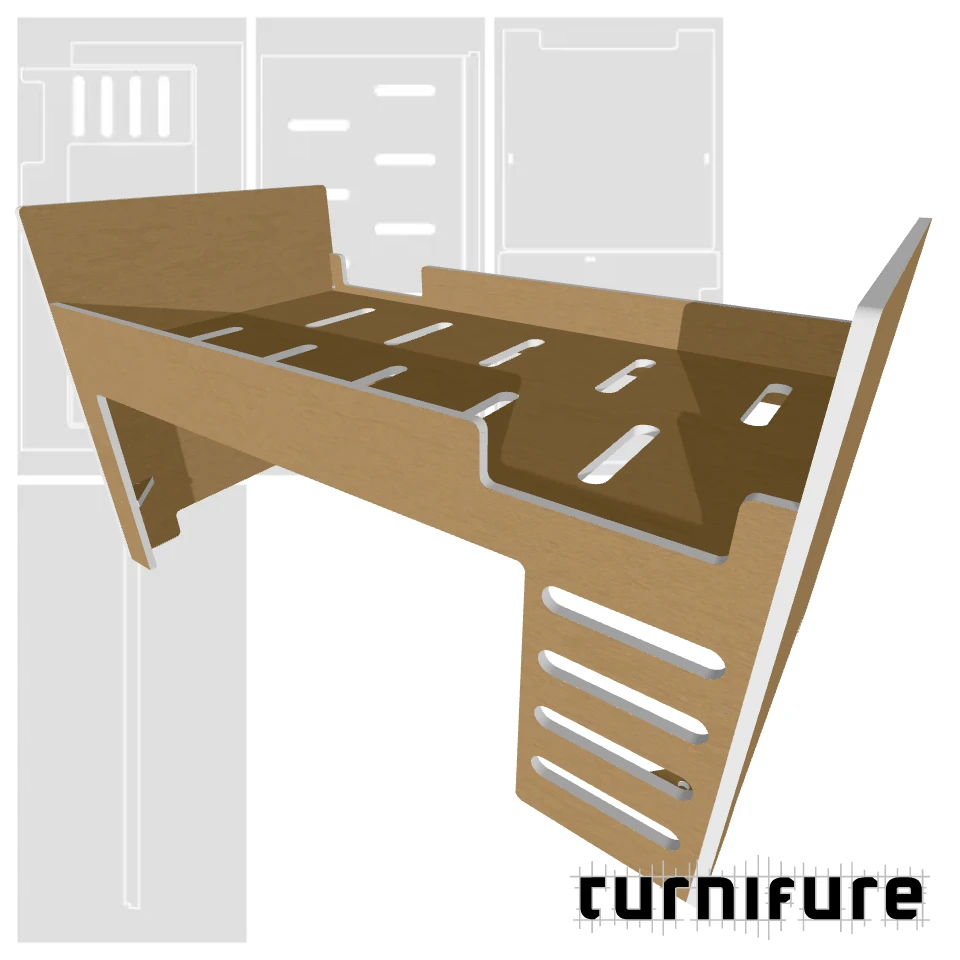 Loft Bed M1 - AU King Single (1070x2030 mm) - Material: 25 mm