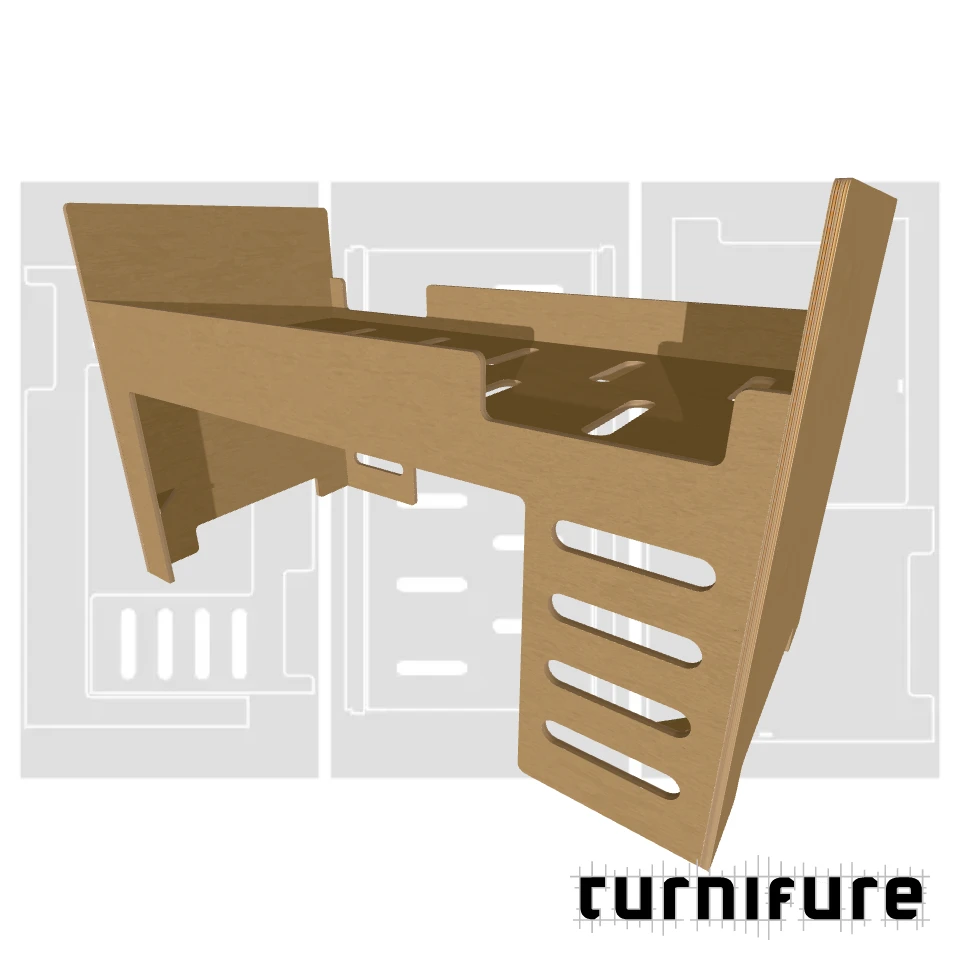 Loft Bed M1 - AU Standard Single (920x1880 mm) - Material: 18 mm