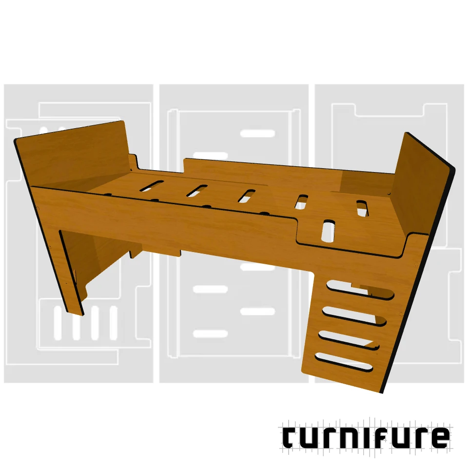 Loft Bed M1 - EU Single Mattress Long (900x2000 mm) - Material: 18 mm