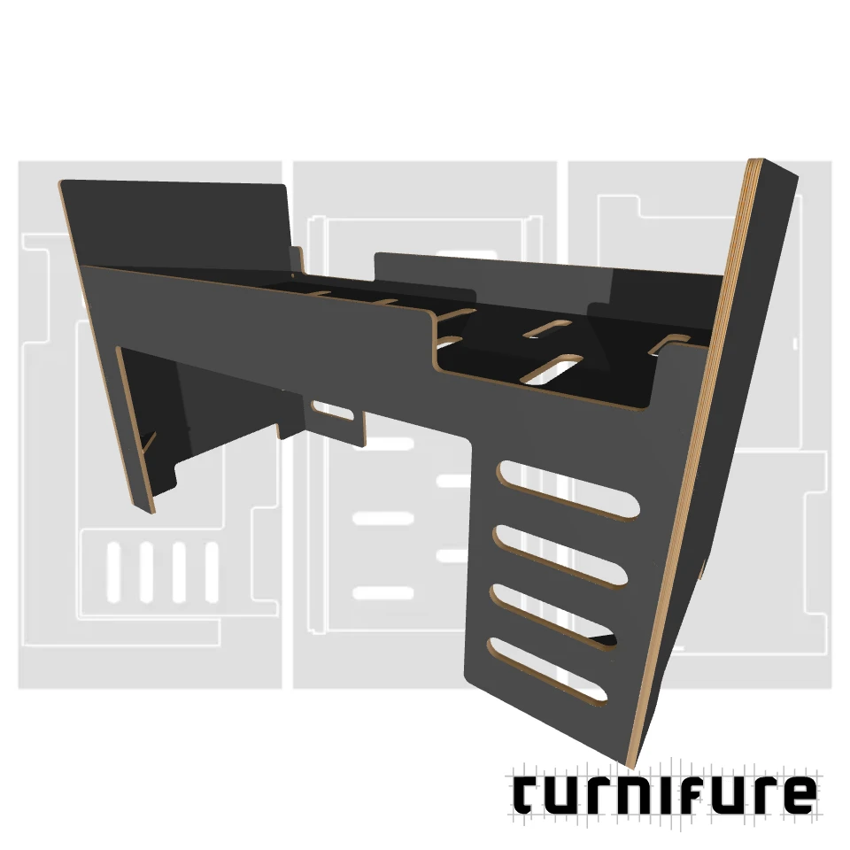 Loft Bed M1 - EU Single Mattress Standard (900x1900 mm) - Material: 18 mm